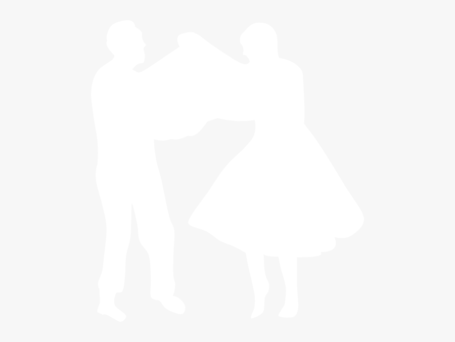 Couple Dancing White Silhouette Png, Transparent Clipart
