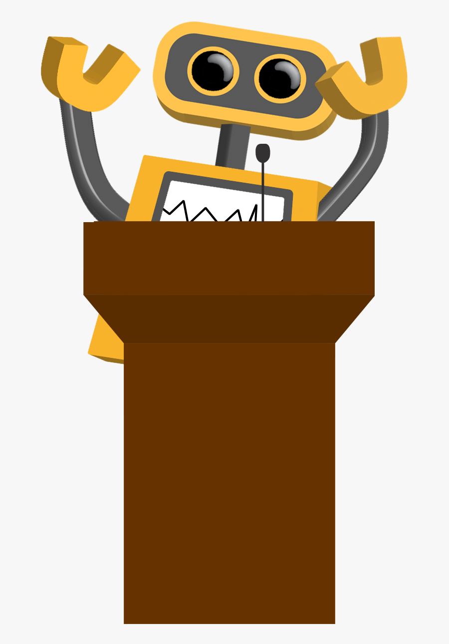Robot At The Tim - Cartoon With Transparent Background, Transparent Clipart