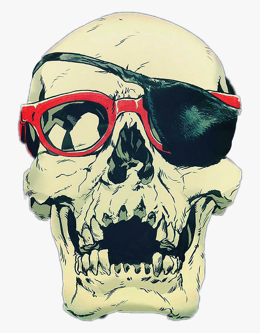 #skull #shades #eyepatch #freetoedit - Skull With Shades, Transparent Clipart