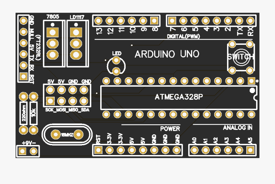 Transparent Uno Clipart - Components For Homemade Arduino Board, Transparent Clipart