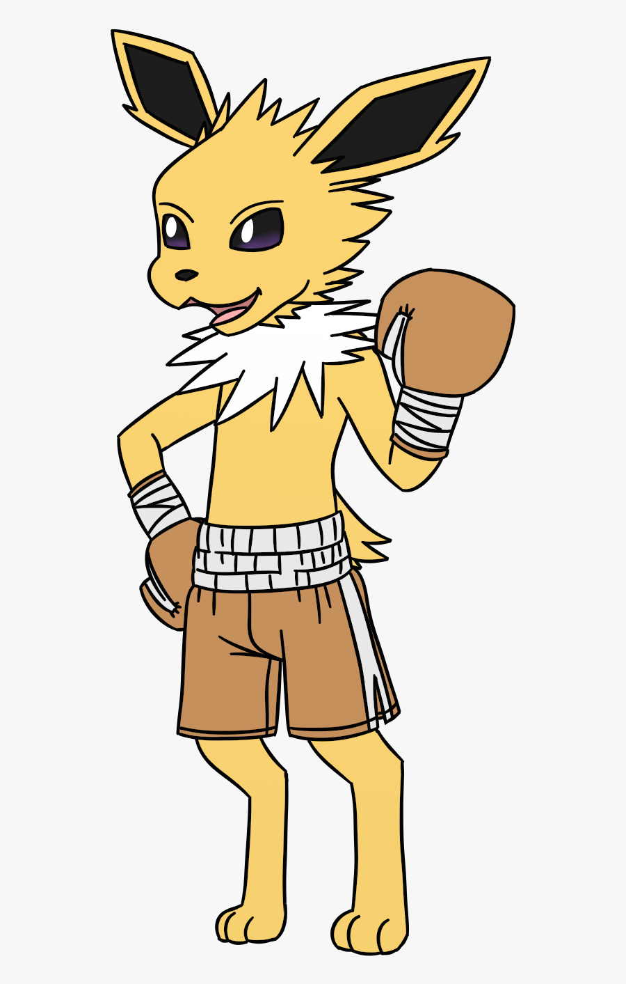 Jolteon Boxing - Cartoon - Cartoon, Transparent Clipart