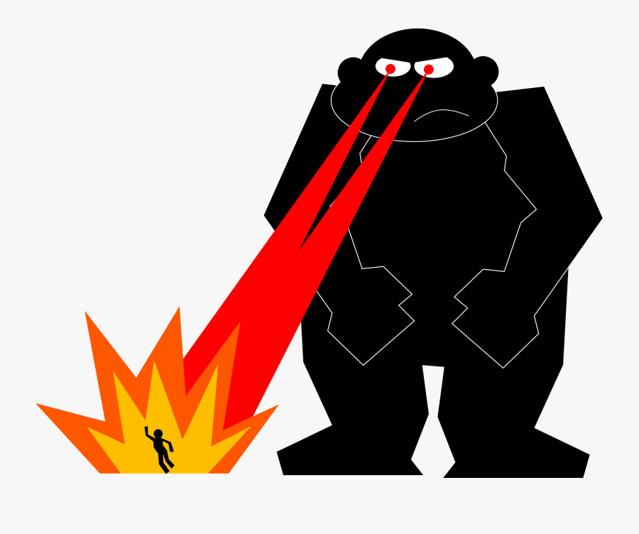 Chimpzilla - Laser Beam Eyes Cartoon, Transparent Clipart