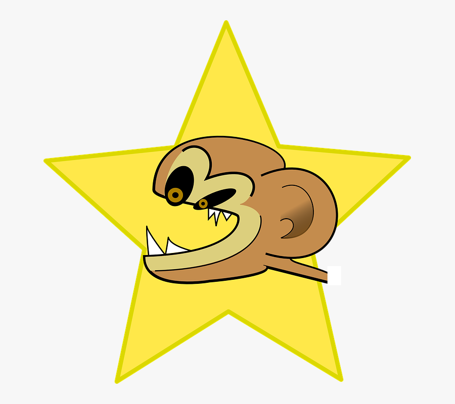 Chimp, Mammal, Animal, Crazy, Angry, Star - Crazy Monkey, Transparent Clipart