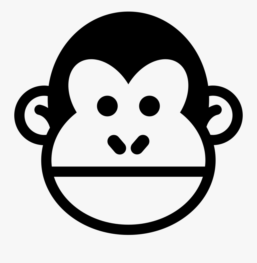 Png File Svg - Monkey Face Black And White Png, Transparent Clipart