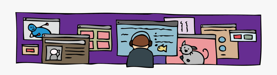 Multiple Browser Windows Internet Distraction, Transparent Clipart