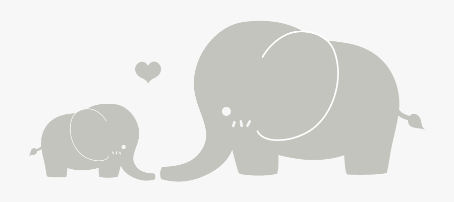 Infant Elephant Mother Silhouette Clip Art - Mom And Baby Elephant Clipart, Transparent Clipart