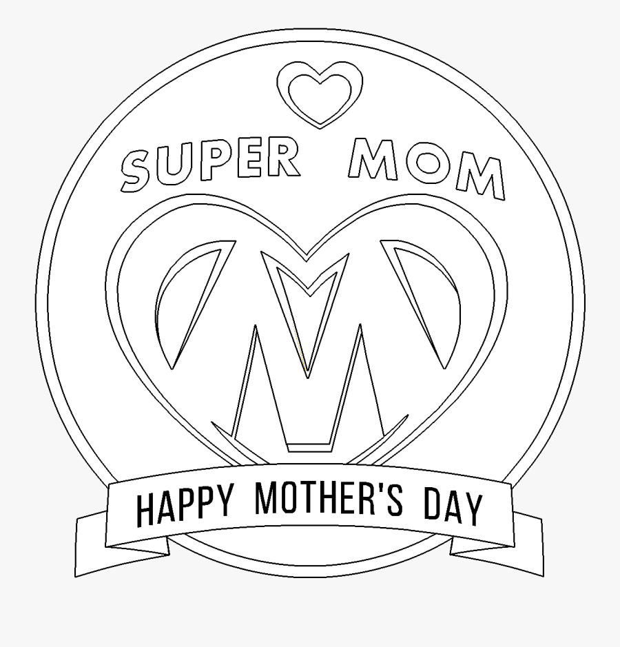 Supermom Logo Coloring - Emblem, Transparent Clipart