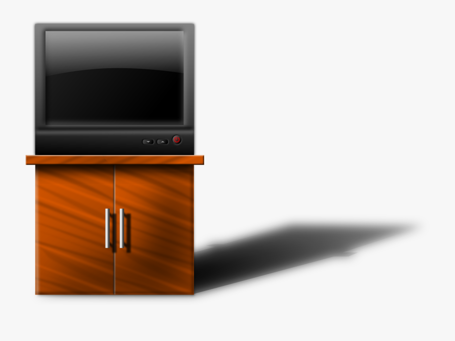 Clipart - "flat - Television On The Table Clipart, Transparent Clipart