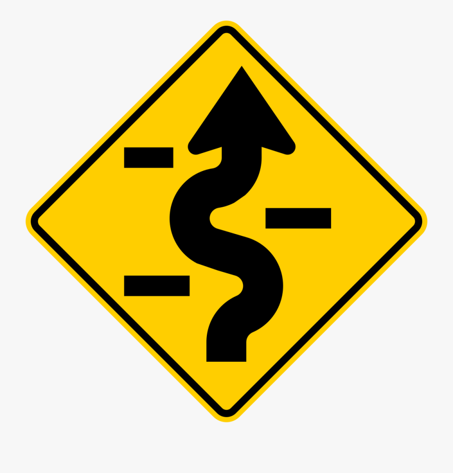 Transparent Winding Road Png - Pedestrian Crossing Sign Clip Art, Transparent Clipart