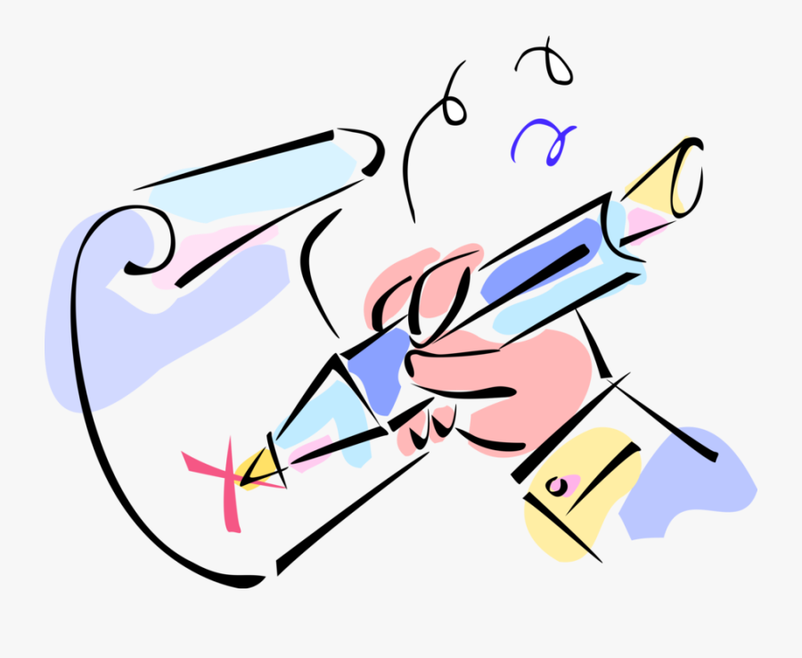 Clipart Writing Signature Hand - Signature Contrat Clipart, Transparent Clipart