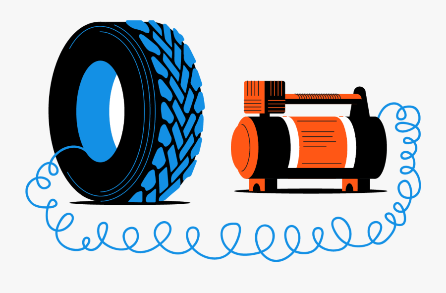 Air Compressor Filling Car Tire With Winding Coil - Circle, Transparent Clipart