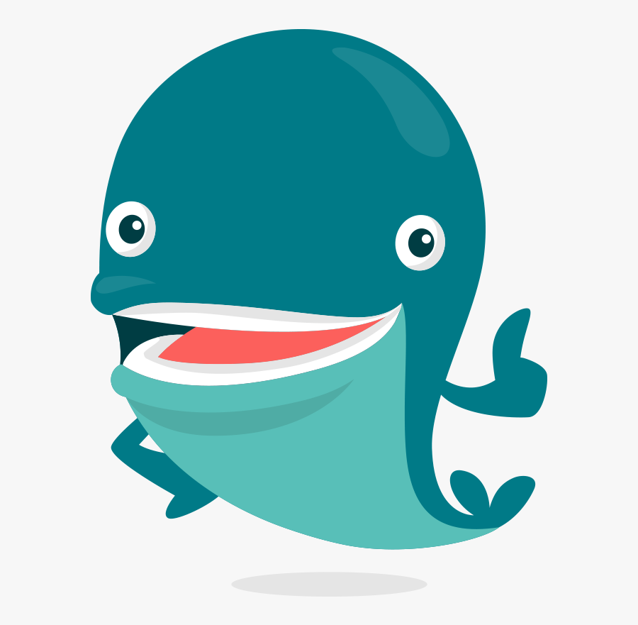 Whale With Thumbs Up, Transparent Clipart