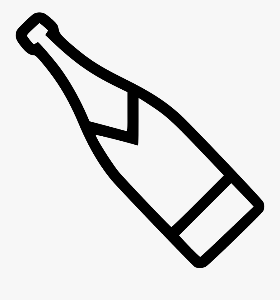 Black And White Champagne Bottle Clipart - Champagne Bottle Clipart Black And White, Transparent Clipart