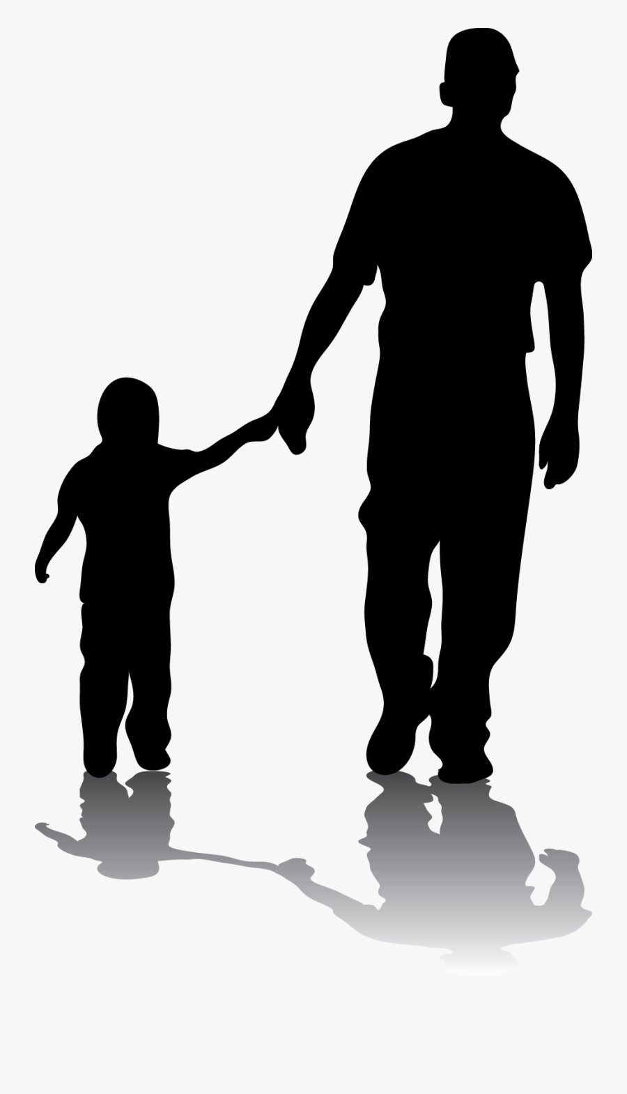 Father Silhouette Son Daughter Family - Father's Day Urdu Poetry, Transparent Clipart
