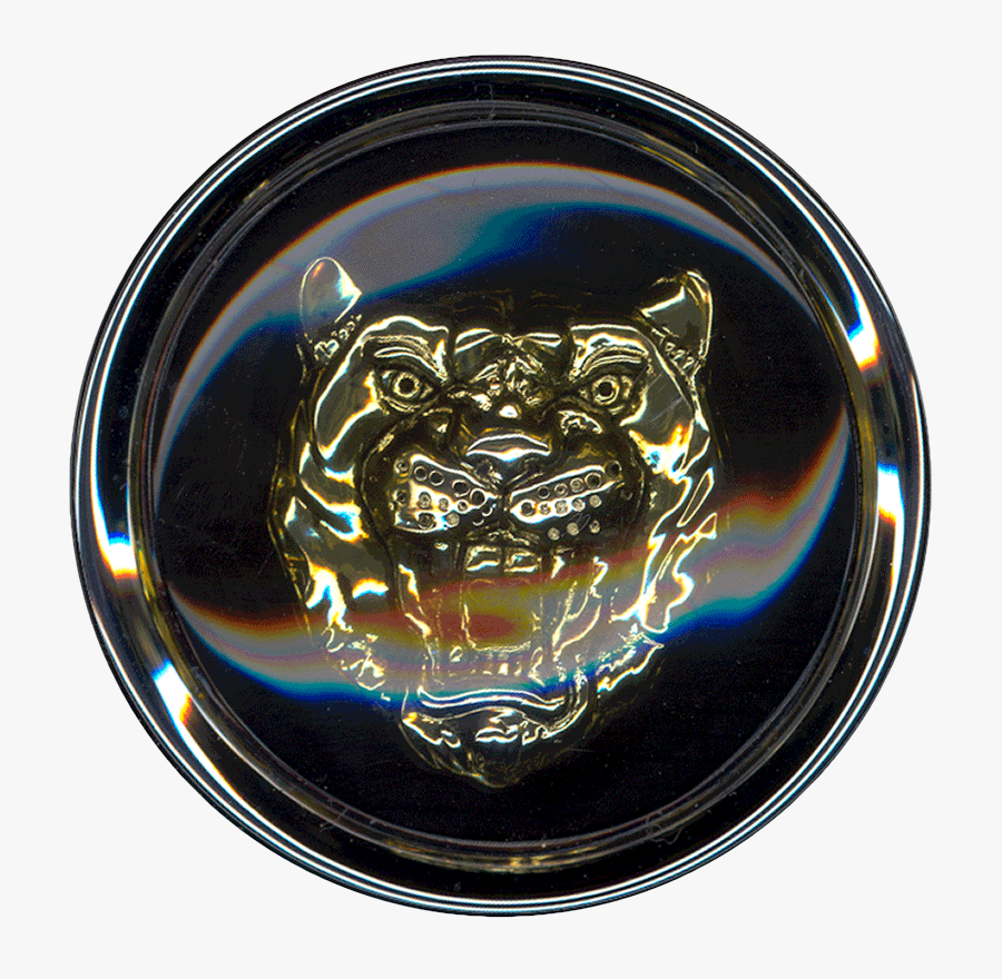 Jaguar Wheel Badge, Gold Growler/black Background - Gold Image Black Background, Transparent Clipart