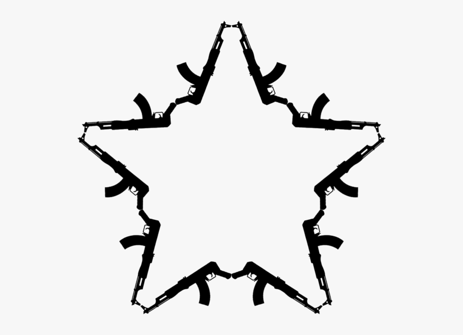 Ak 47 Tattoo - Ak 47 Star Tattoo, Transparent Clipart