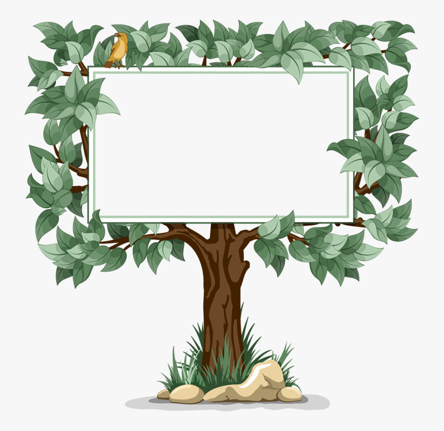 Tree Blank Sign Clip - Tree Border Png, Transparent Clipart