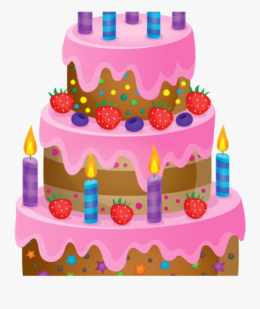 Amazingay Cake Clip Art Happy Clipart Black And White - Transparent Background Birthday Cake Clipart, Transparent Clipart