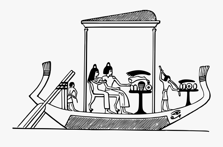 Transparent Boat Cartoon Png - Ancient Egypt Boats Drawing, Transparent Clipart