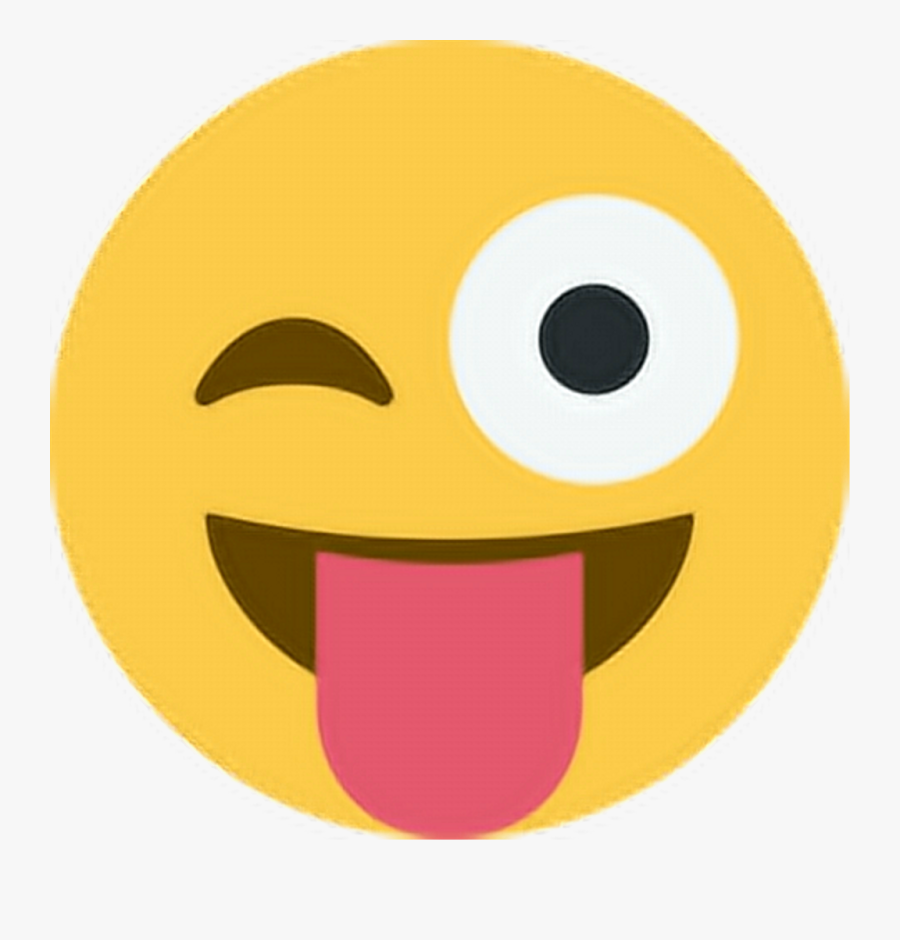 Happy Tongueout Tongue Emoji - Stuck Out Tongue Winking Eye Emoji, Transparent Clipart