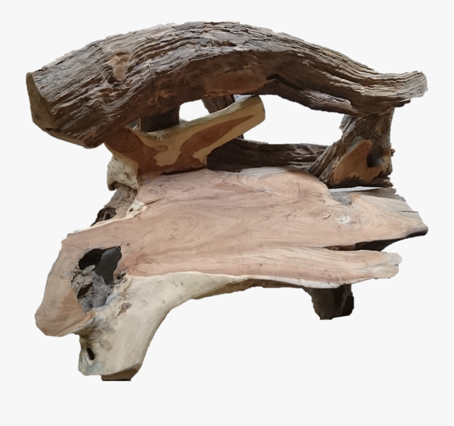 Solid Teak Wood Bench - Driftwood, Transparent Clipart