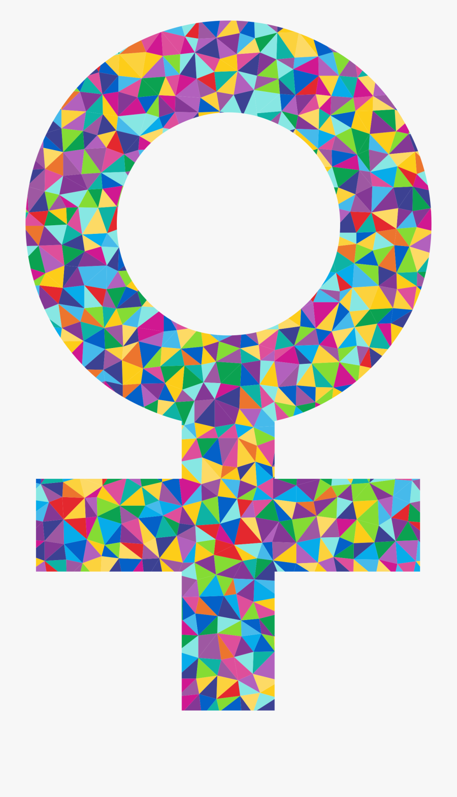 Prismatic Low Poly Female Symbol - Gender Symbol, Transparent Clipart