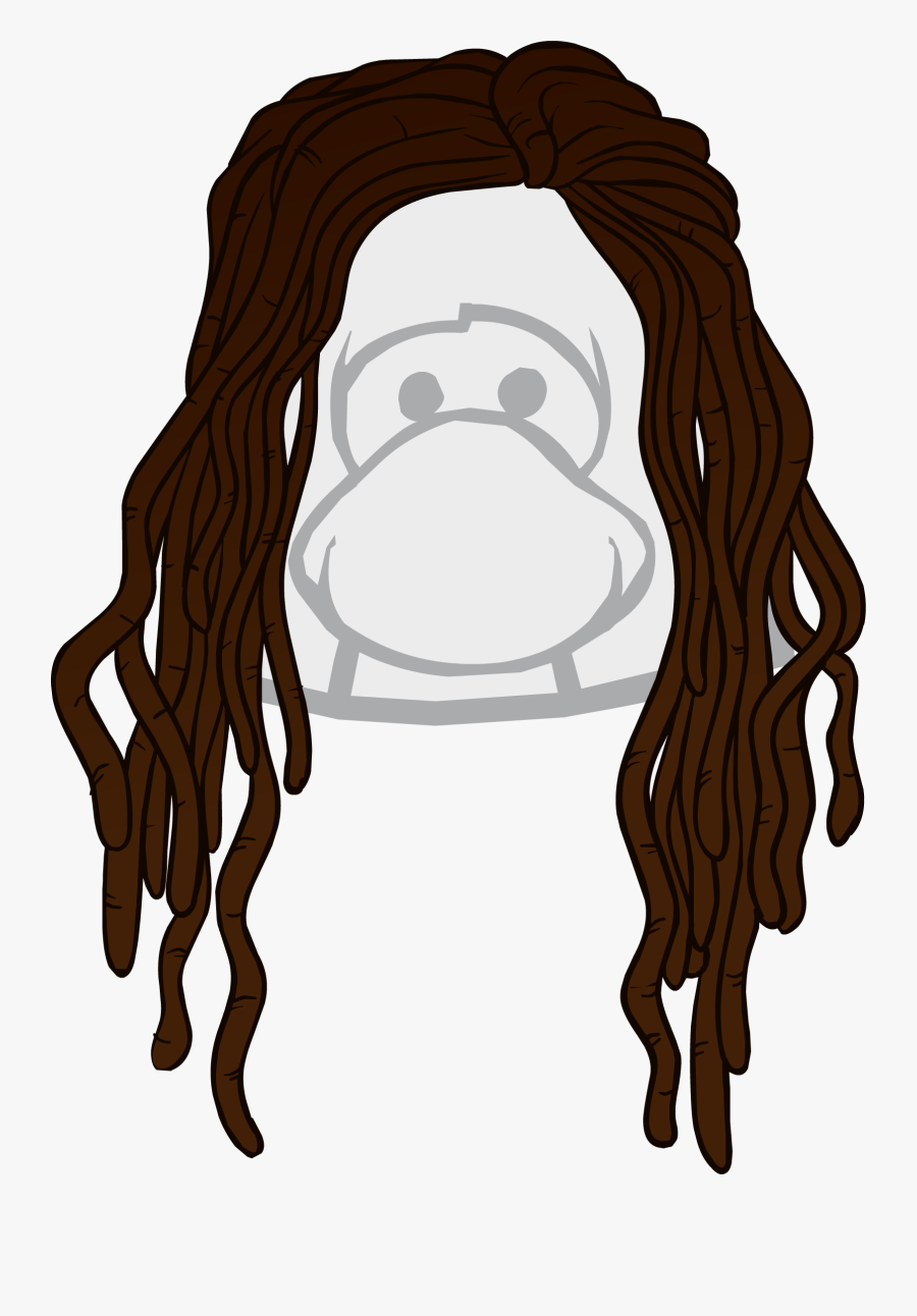 Clip Art Dreadlocks Wig Png - Club Penguin Side Ponytail, Transparent Clipart