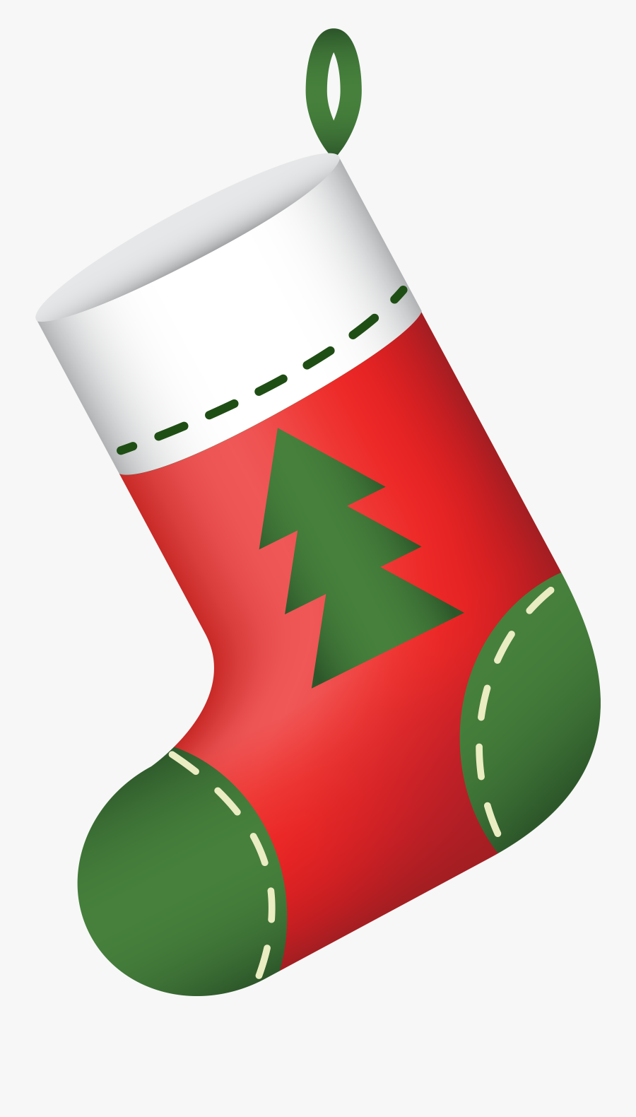 Santa Clipart Socks - Transparent Background Stocking Clipart, Transparent Clipart