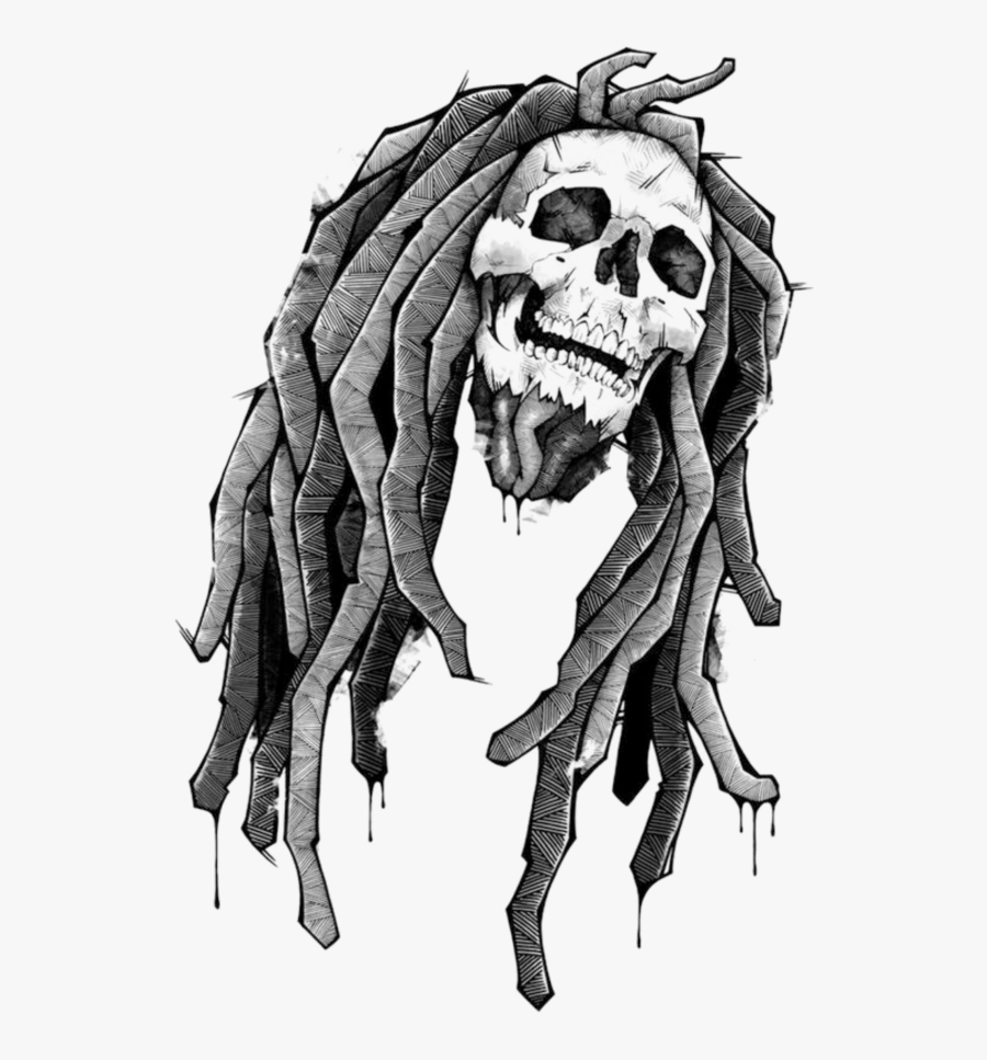 #mq #skull #grey #reagge #dreads - Bob Marley Skull, Transparent Clipart