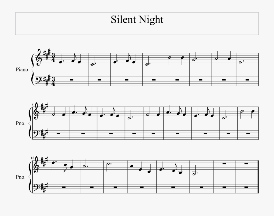 Silent Night Melody Line Score - Paano Na Kaya Music Sheet, Transparent Clipart