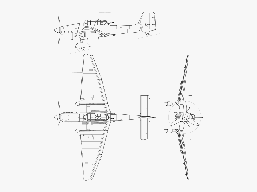 Transparent Wwii Plane Clipart - Stuka Dive Bomber Diagram, Transparent Clipart