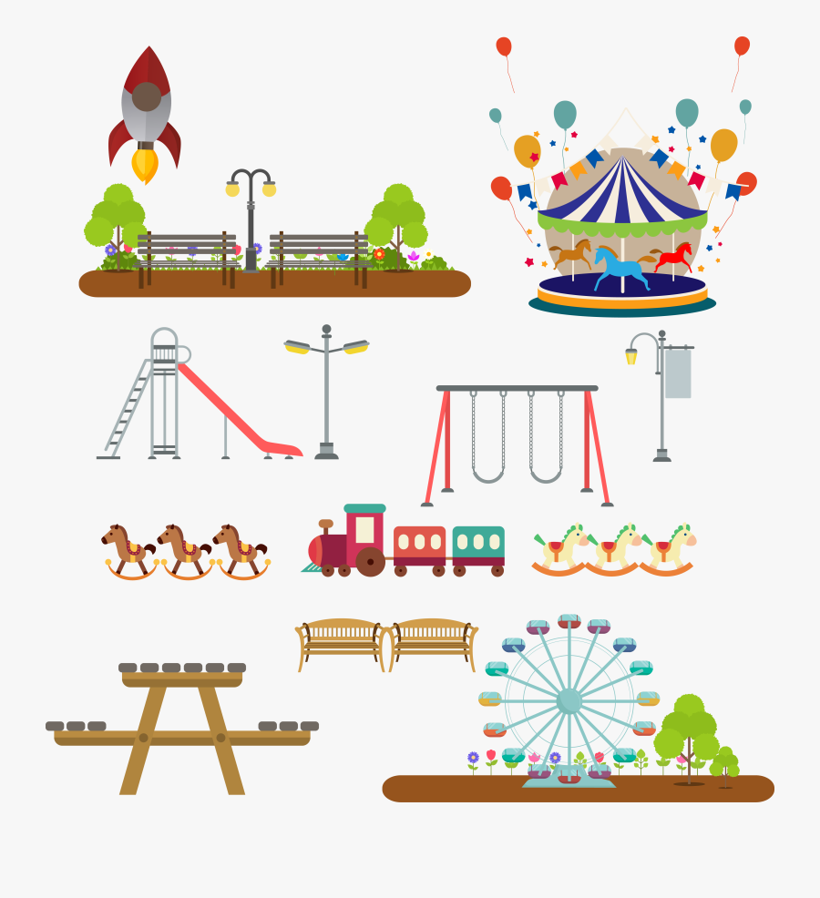 Amusement Clipart Vector - Amusement Park Illust Png, Transparent Clipart