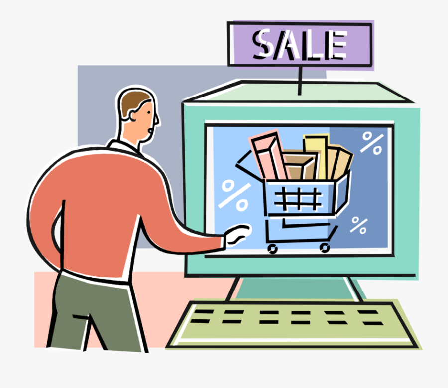 Vector Illustration Of Internet Online Ecommerce Shopping, Transparent Clipart