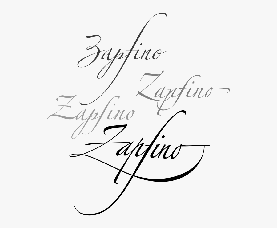 Clipart Black And White Fonts On Macintosh Wikiwand - Zapfino Font, Transparent Clipart