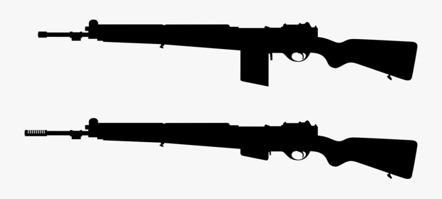 Army Gun Silhouette, Transparent Clipart