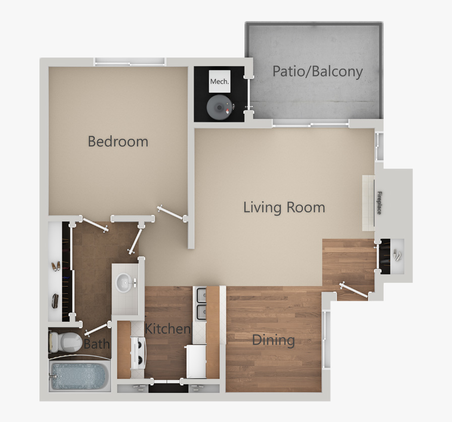 Clip Art Park Ridge Apartments Fresno - Floor Plan, Transparent Clipart