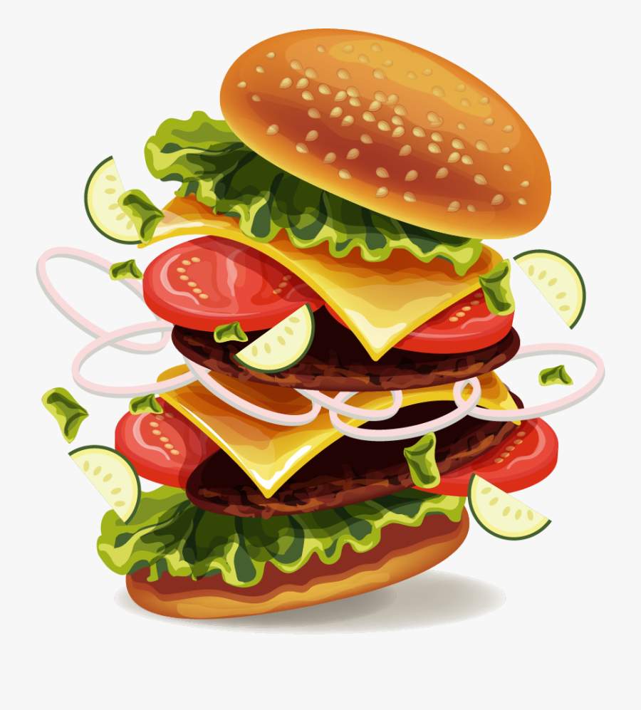 Burger Vector Png Free, Transparent Clipart