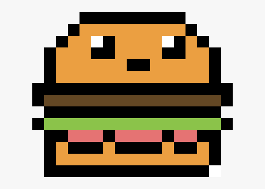 Kawaii Burger Pixel Art, Transparent Clipart