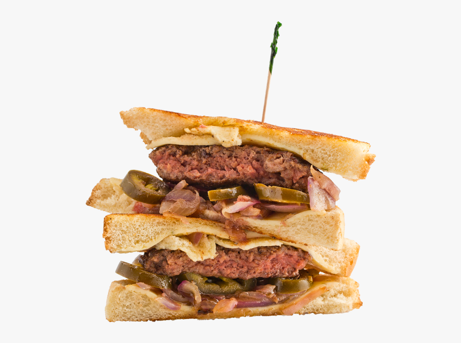 Texas Toast Burger Huey's, Transparent Clipart