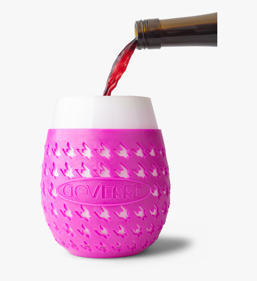 This Fuchsia Goverre Is A Glass, Portable, Stemless - Flowerpot, Transparent Clipart