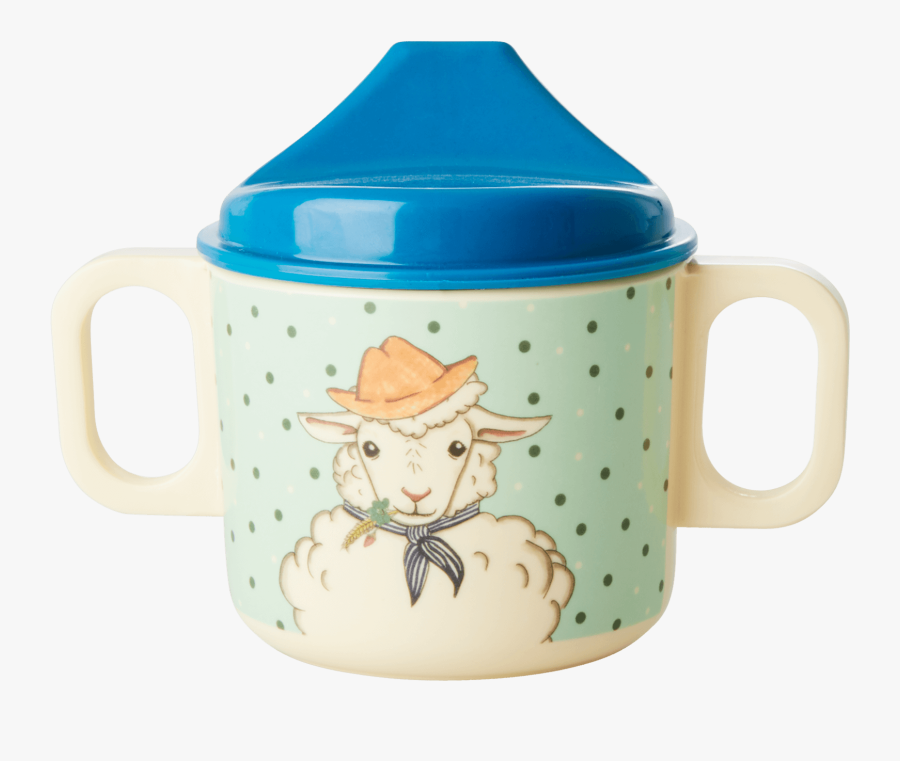 Rice Melamine Baby Cup 2 Handles And Lid, Transparent Clipart