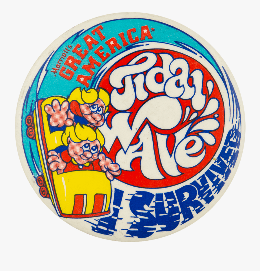 Tidal Wave Great America Event Button Museum - Tidal Wave Button Great America, Transparent Clipart
