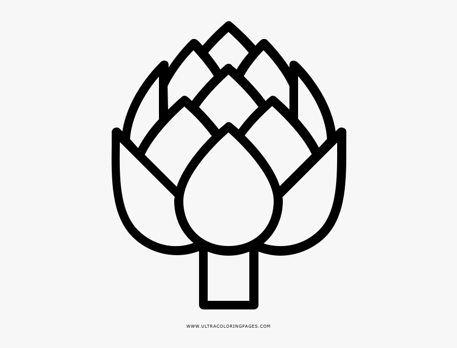 Artichoke Coloring Page - Line Art, Transparent Clipart