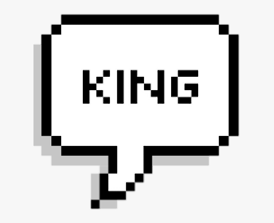 King Speech Text Bubble Overlay - Pixel Art Bts Logo, Transparent Clipart