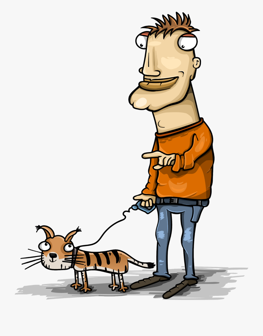 Cartoon, Funny, Cat, Dude, Tiger - Dude, Transparent Clipart