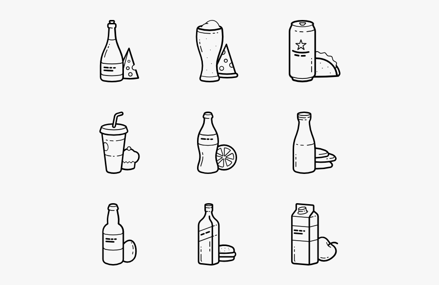 Drinks With Some Snacks, Transparent Clipart