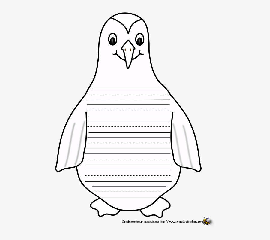 Handwriting Clipart Reflection Paper - Penguin Writing Template, Transparent Clipart