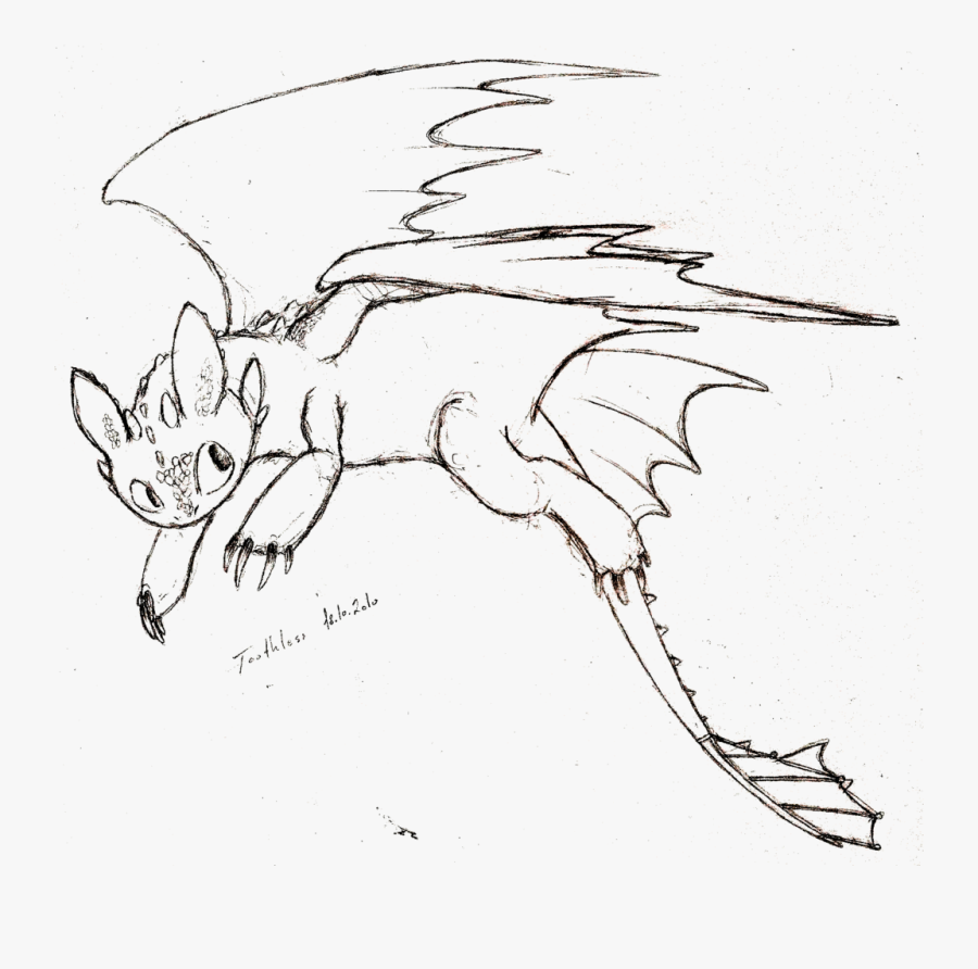Transparent Toothless Dragon Clipart - Sketch, Transparent Clipart