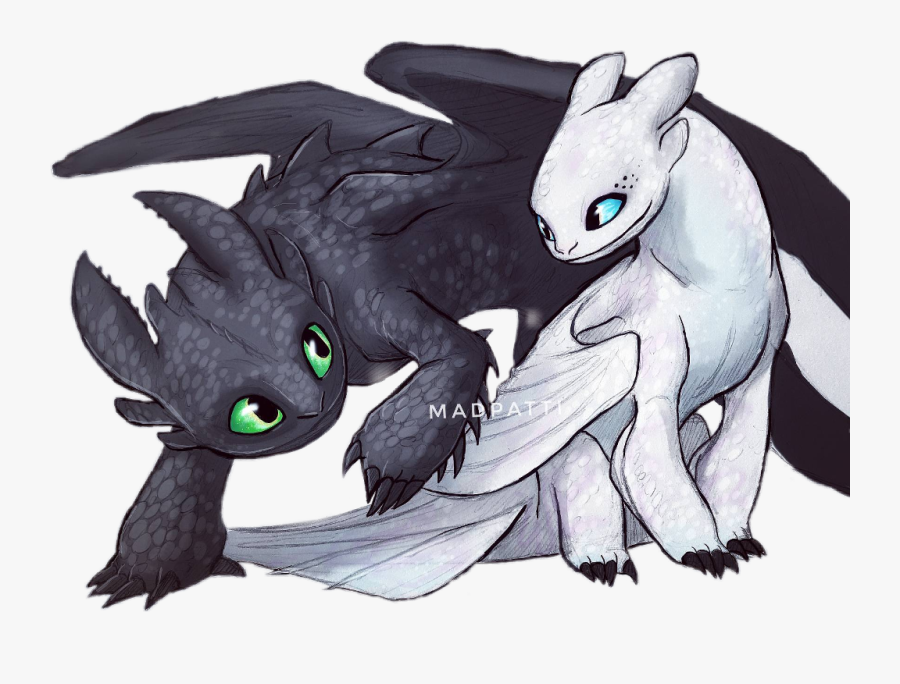 #toothless #lightfury #light Fury #howtotrainyourdragon3 - Drawing Toothless And Light Fury, Transparent Clipart