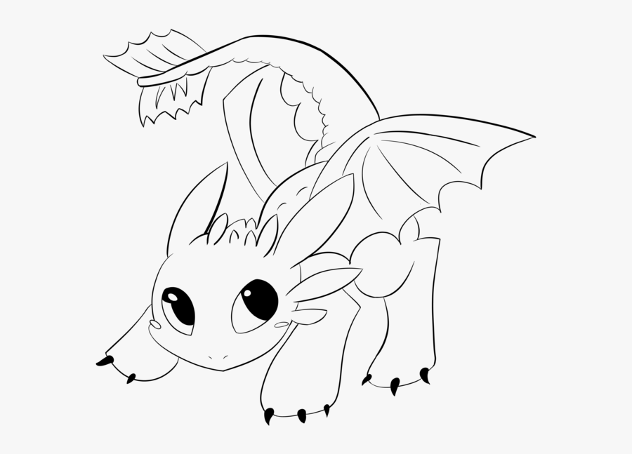Toothless Lineart By Araly - Black And White Toothless, Transparent Clipart